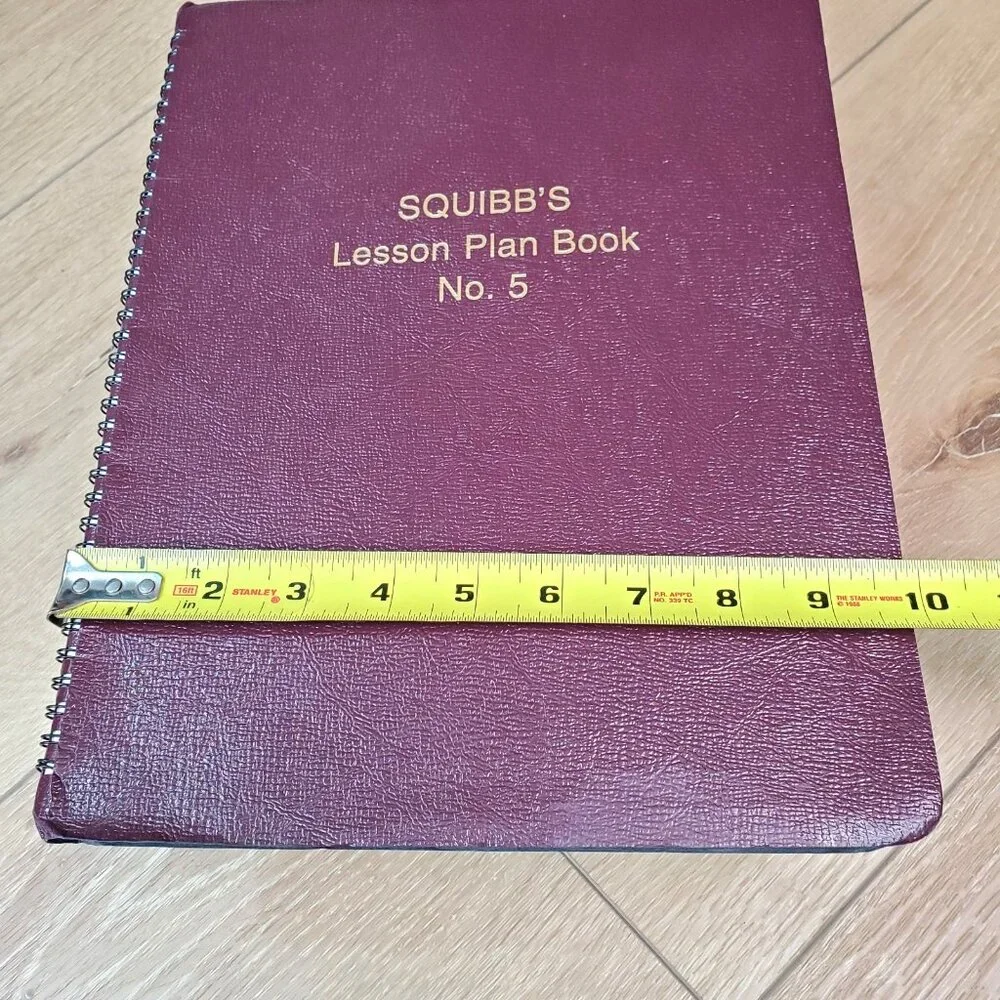 SQUIBBS LESSON PLAN BOOK Vintage Teacher School Planner Blank No 5 Maroon Daily